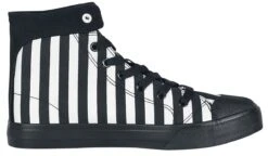 "Black/White Striped Sneakers" Sneakers High Black-white By Gothicana By EMP -Fashionable Men's Clothing Store 469750a3
