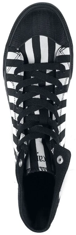"Black/White Striped Sneakers" Sneakers High Black-white By Gothicana By EMP -Fashionable Men's Clothing Store 469750a4