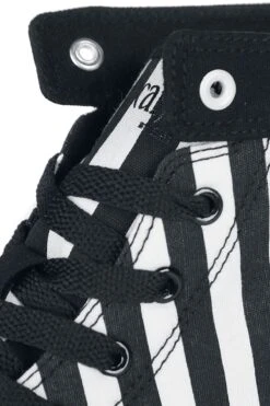 "Black/White Striped Sneakers" Sneakers High Black-white By Gothicana By EMP -Fashionable Men's Clothing Store 469750d