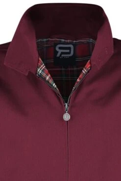 "Burgundy-Red Bomber Jacket With Standing Collar" Between-seasons Jacket Burgundy By RED By EMP -Fashionable Men's Clothing Store 469836d