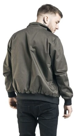 "Khaki Between-Seasons Jacket With Standing Collar" Between-seasons Jacket Khaki By RED By EMP -Fashionable Men's Clothing Store 469839wb