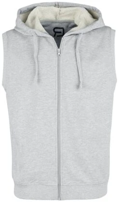 "Grey Sweat Vest With Hood" Vest Grey By RED By EMP