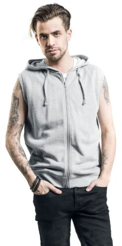 "Grey Sweat Vest With Hood" Vest Grey By RED By EMP -Fashionable Men's Clothing Store 469842wa