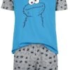 "Cookie Monster" Pyjama Grey By Sesame Street -Fashionable Men's Clothing Store 470123a