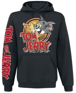 "Cartoon Logo" Hooded Sweater Black By Tom And Jerry