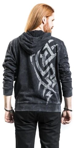 "Bloody Scratch" Hooded Sweater Grey By Outer Vision 11 "Bloody Scratch" Hooded Sweater Grey By Outer Vision -Fashionable Men's Clothing Store 474486wb