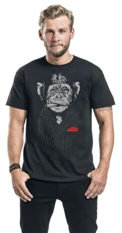 "Mafia Ape" T-Shirt Black By Tierisch -Fashionable Men's Clothing Store 474914wa
