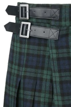 "Blue/Green Kilt With Side Buckles" Medium-length Skirt Blue-green By Black Premium By EMP -Fashionable Men's Clothing Store 476605d