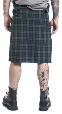 "Blue/Green Kilt With Side Buckles" Medium-length Skirt Blue-green By Black Premium By EMP -Fashionable Men's Clothing Store 476605wb