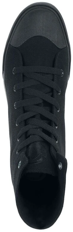 "Black Sneakers With Embroidered Anchor And Coloured Details" Sneakers High Black By Black Premium By EMP -Fashionable Men's Clothing Store 476610a4