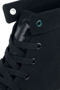 "Black Sneakers With Embroidered Anchor And Coloured Details" Sneakers High Black By Black Premium By EMP -Fashionable Men's Clothing Store 476610d