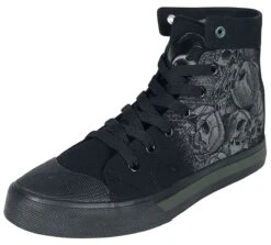 "Black Sneakers With Skull Print" Sneakers High Black By Black Premium By EMP