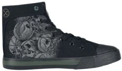 "Black Sneakers With Skull Print" Sneakers High Black By Black Premium By EMP -Fashionable Men's Clothing Store 476731a3