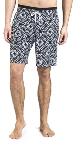 "Black/White Swim Shorts In Batik Look" Swim Shorts Black-white By RED By EMP -Fashionable Men's Clothing Store 477004wa