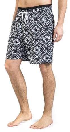 "Black/White Swim Shorts In Batik Look" Swim Shorts Black-white By RED By EMP -Fashionable Men's Clothing Store 477004wa2