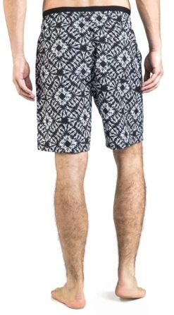 "Black/White Swim Shorts In Batik Look" Swim Shorts Black-white By RED By EMP -Fashionable Men's Clothing Store 477004wb
