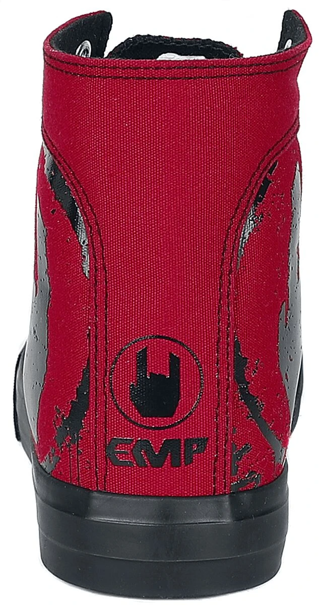 "Red Sneakers With Rockhand Print" Sneakers High Red By EMP Basic Collection 4 "Red Sneakers With Rockhand Print" Sneakers High Red By EMP Basic Collection - Image 2