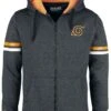 "Konoha Genin" Hooded Zip Mottled Anthracite By Naruto -Fashionable Men's Clothing Store 479314a