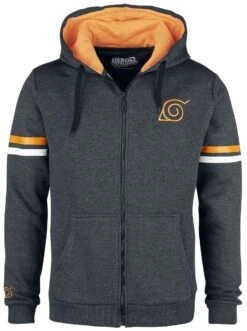 "Konoha Genin" Hooded Zip Mottled Anthracite By Naruto