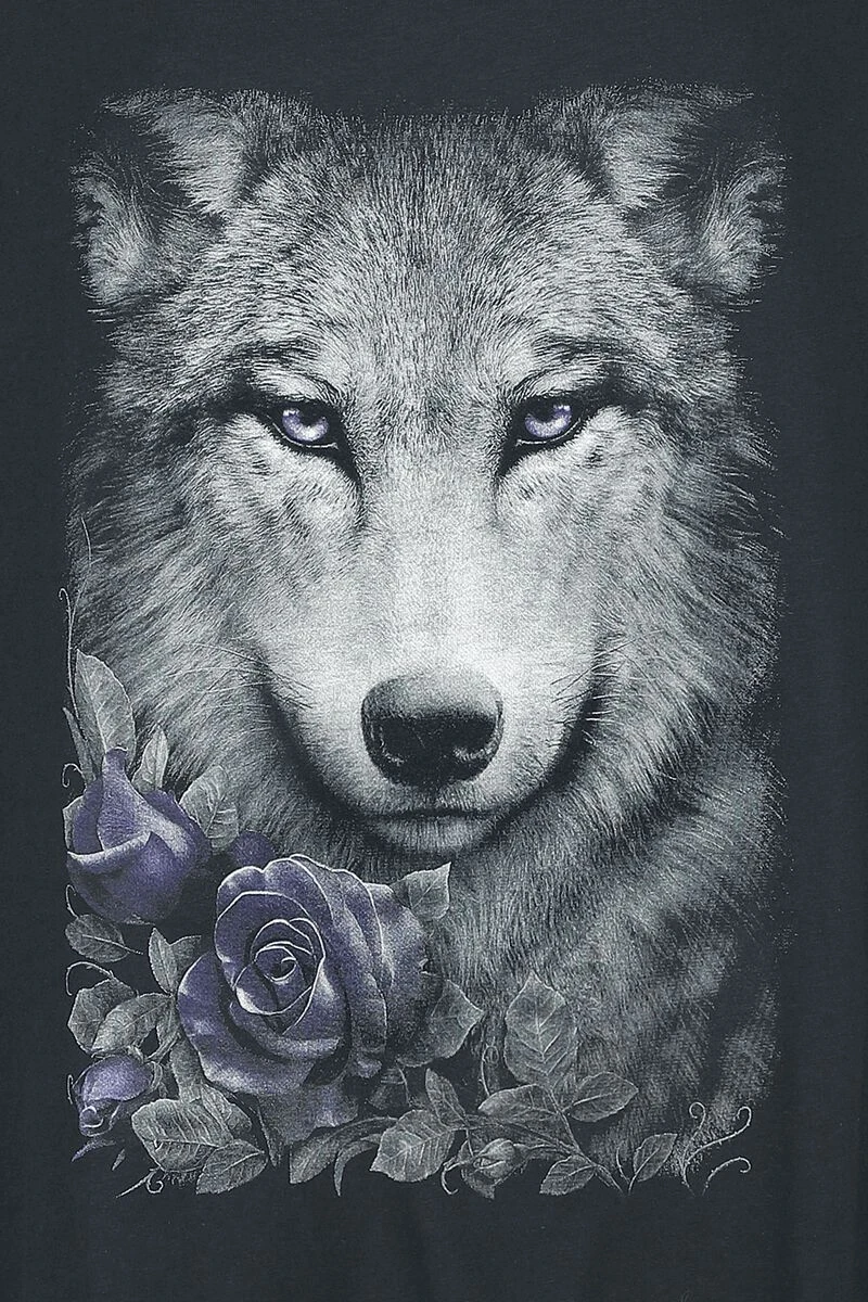 "Wolf Roses" Tanktop Black By Spiral 5 "Wolf Roses" Tanktop Black By Spiral - Image 3