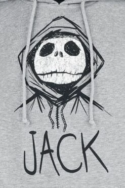 "Jack" Hooded Sweater Mottled Grey By The Nightmare Before Christmas -Fashionable Men's Clothing Store 479729d