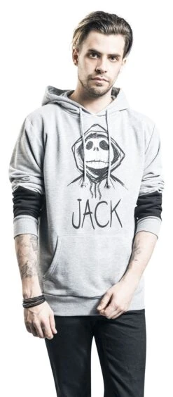 "Jack" Hooded Sweater Mottled Grey By The Nightmare Before Christmas -Fashionable Men's Clothing Store 479729wa