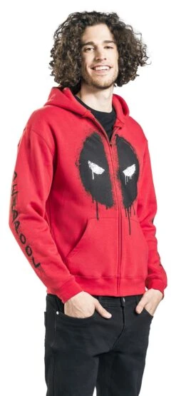 "Deadpool - Logo" Hooded Zip Red By Deadpool -Fashionable Men's Clothing Store 480564wa