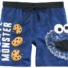 "Cookie Monster - Face" Swim Shorts Blue By Sesame Street