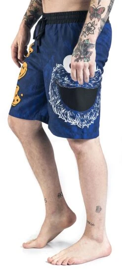 "Cookie Monster - Face" Swim Shorts Blue By Sesame Street -Fashionable Men's Clothing Store 481020wa2