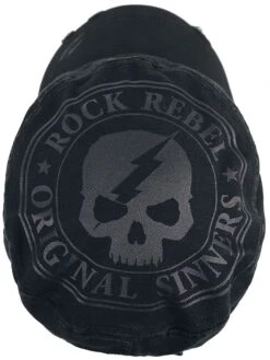 "Black Army Cap With Print, Patches And Studs" Cap Black By Rock Rebel By EMP -Fashionable Men's Clothing Store 484610d2