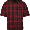 "Hooded Short Sleeve Shirt" Short-sleeved Shirt Black-red By Urban Classics -Fashionable Men's Clothing Store 485576a