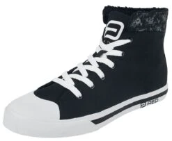 "Black Lined Sneakers With Print Details" Sneakers High Black By RED By EMP