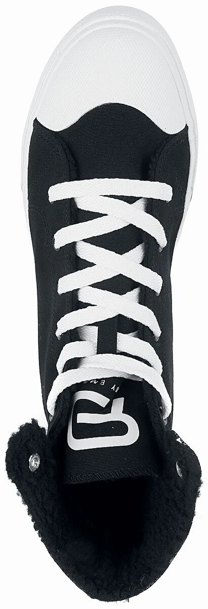 "Black Lined Sneakers With Print Details" Sneakers High Black By RED By EMP 6 "Black Lined Sneakers With Print Details" Sneakers High Black By RED By EMP - Image 4