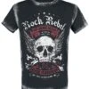 "Black T-shirt With Front Print And Wash" T-Shirt Black By Rock Rebel By EMP -Fashionable Men's Clothing Store 485834a