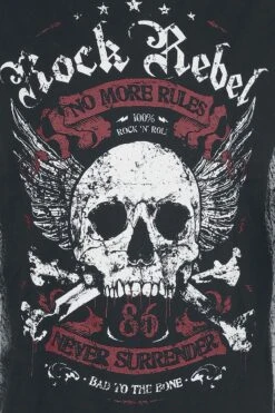 "Black T-shirt With Front Print And Wash" T-Shirt Black By Rock Rebel By EMP -Fashionable Men's Clothing Store 485834d