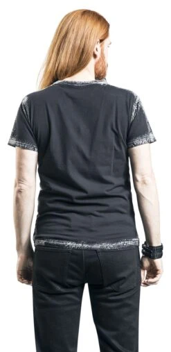 "Black T-shirt With Front Print And Wash" T-Shirt Black By Rock Rebel By EMP -Fashionable Men's Clothing Store 485834wb