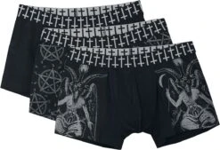 "Black Boxershorts Set With Prints" Boxer Shorts Set Black By Gothicana By EMP