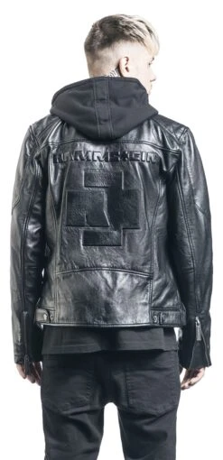 "Logo" Leather Jacket Black By Rammstein -Fashionable Men's Clothing Store 487816wb