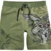 "Coyote" Swim Shorts Olive By Looney Tunes -Fashionable Men's Clothing Store 488358a