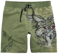 "Coyote" Swim Shorts Olive By Looney Tunes