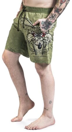 "Coyote" Swim Shorts Olive By Looney Tunes -Fashionable Men's Clothing Store 488358wa2