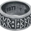 "Runes" Ring Silver-coloured By Alchemy Gothic -Fashionable Men's Clothing Store 489465a