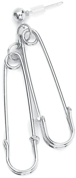 "Safety Pin" Earring Silver-coloured By Black Premium By EMP 11 "Safety Pin" Earring Silver-coloured By Black Premium By EMP -Fashionable Men's Clothing Store 489658d2