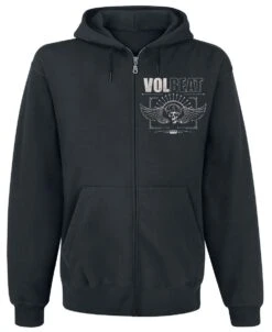 "Skullwing - Rewind, Replay, Rebound" Hooded Zip Black By Volbeat