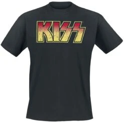 "Distressed Logo" T-Shirt Black By Kiss