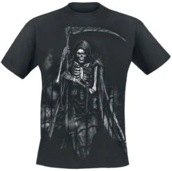 "Black Grim Reaper T-shirt" T-Shirt Black By Gothicana By EMP