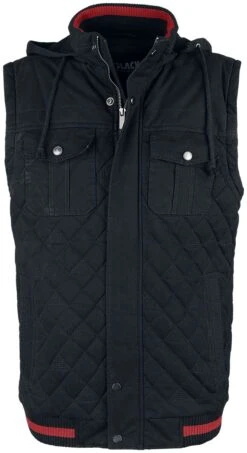 "Black Jacket With Quilting And Red Detail" Between-seasons Jacket Black By Black Premium By EMP -Fashionable Men's Clothing Store 493839c