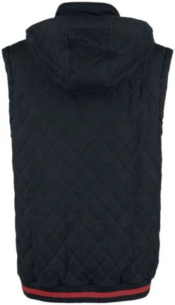 "Black Jacket With Quilting And Red Detail" Between-seasons Jacket Black By Black Premium By EMP -Fashionable Men's Clothing Store 493839c2