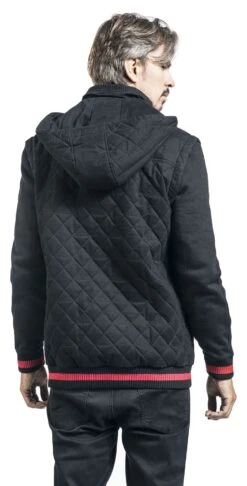 "Black Jacket With Quilting And Red Detail" Between-seasons Jacket Black By Black Premium By EMP -Fashionable Men's Clothing Store 493839wb
