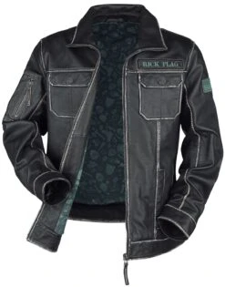 "2 - Rick Flag" Leather Jacket Black By Suicide Squad -Fashionable Men's Clothing Store 495728c